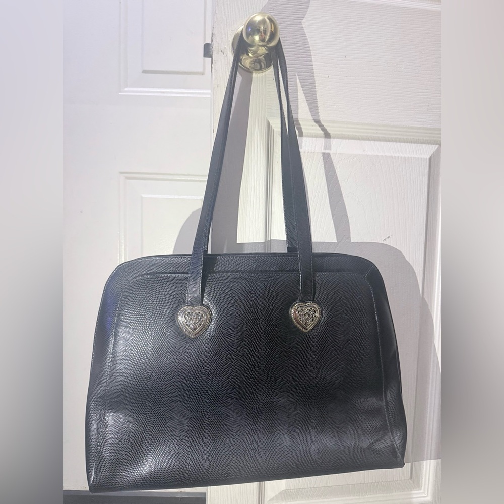 Y2K Coldwater Creek Black Brief snake pattern business women bag